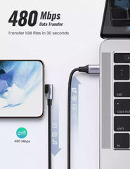 Buy Ugreen 80714 USB-C 2.0 to Angle USB-C Cable Black 3m from Vmart in Pakistan