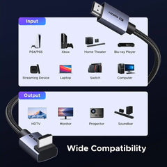 Buy Ugreen 85242 8K HDMI 2.1 Cable Angled 90° 10K 8K 60Hz High Speed 48Gbps 3m from Vmart in Pakistan