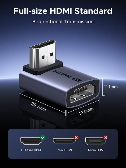 Buy Ugreen 85632 10K 8K@60Hz HDMI 2.1 Right Angle Male to Female Adapter 2 Pack from Vmart in Pakistan