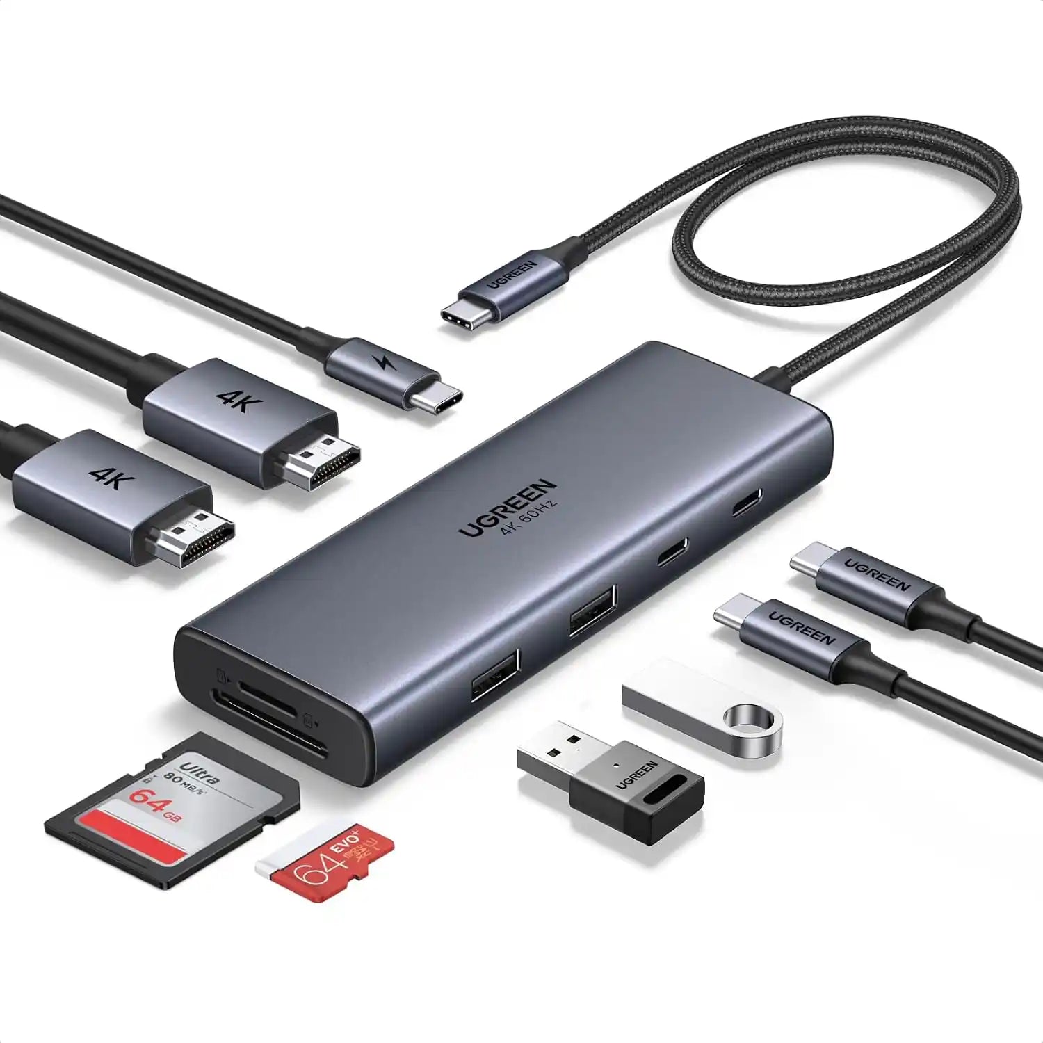 Buy Ugreen 85774 9 in 1 USB C Docking Station Dual Monitor from Vmart in Pakistan