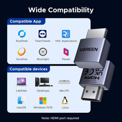 Ugreen 95994 HDMI Dummy Plug 4K@60Hz 2K@60Hz 1080P@120Hz 4 Pack