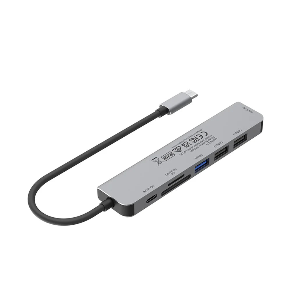 Unitek H1118A uHUB S7+ 7-in-1 USB-C 5Gbps Hub with 4K HDMI and 100W Power Delivery