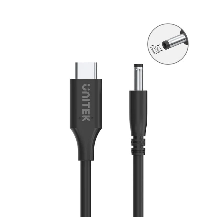 Unitek C14120BK 65W USB C to DC Charging Cable DC Jack 4.5 x 3.0 mm for Dell Laptops