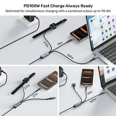 Buy Unitek C14180AGY 3 in 1 100W USB-C Charging Cable (USB-C 100W, Lightning, Apple Watch) 1.2m from Vmart in Pakistan