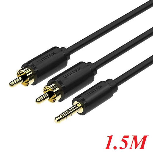 Buy Unitek C9021BK 3.5mm Male to 2RCA Male Audio Cable 1.5m from Vmart in Pakistan