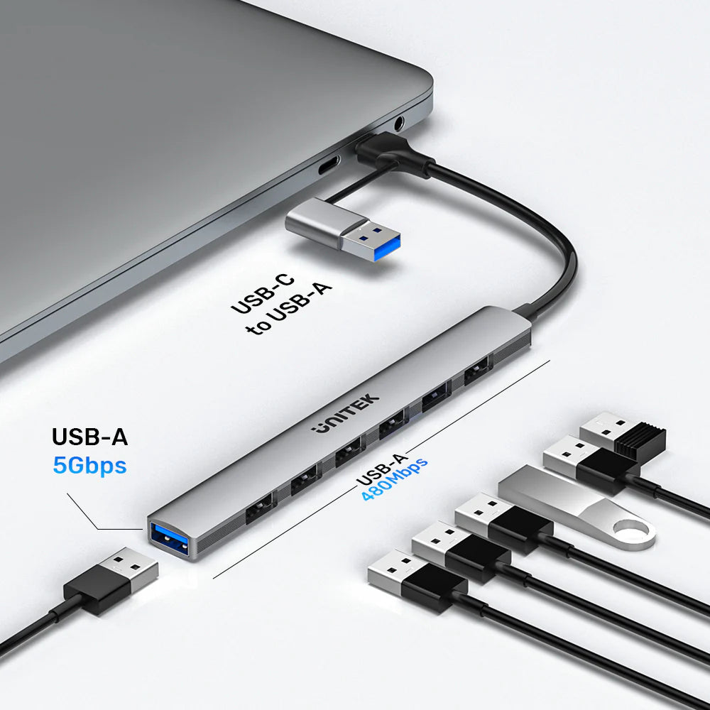 Buy Unitek H1209AGY01 uHUB S7 7-in-1 5Gbps Hub with 7 USB-A Ports from Vmart in Pakistan
