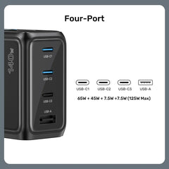 Buy Unitek P1132ABK01-EU Rexo 140W 4-Port GaN Charger with Smart Display from Vmart in Pakistan