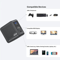 Buy Unitek P1242ABK01 Travel Tri Pro 65W 3-in-1 GaN Charger Hub Vmart in Pakistan