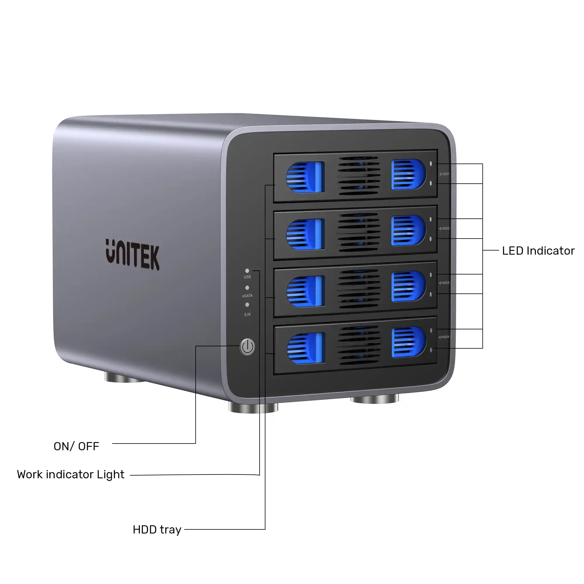 Buy Unitek S1301AGY01-EU 4 Bay RAID External Hard Drive Enclosure Vmart in Pakistan