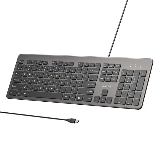 Buy Unitek T052AGY01-US SlimTap Ultra Light Wired Keyboard with 104 keys Vmart in Pakistan