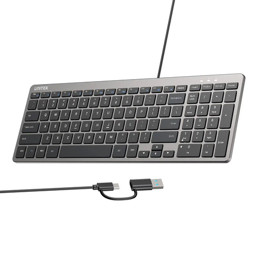 Buy Unitek T053AGY01-US SlimTap Ultra Light Wired Keyboard with 99 keys Vmart in Pakistan