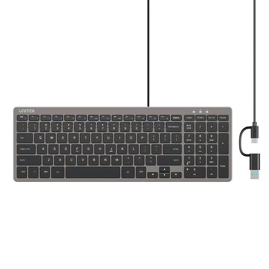 Buy Unitek T053AGY01-US SlimTap Ultra Light Wired Keyboard with 99 keys Vmart in Pakistan