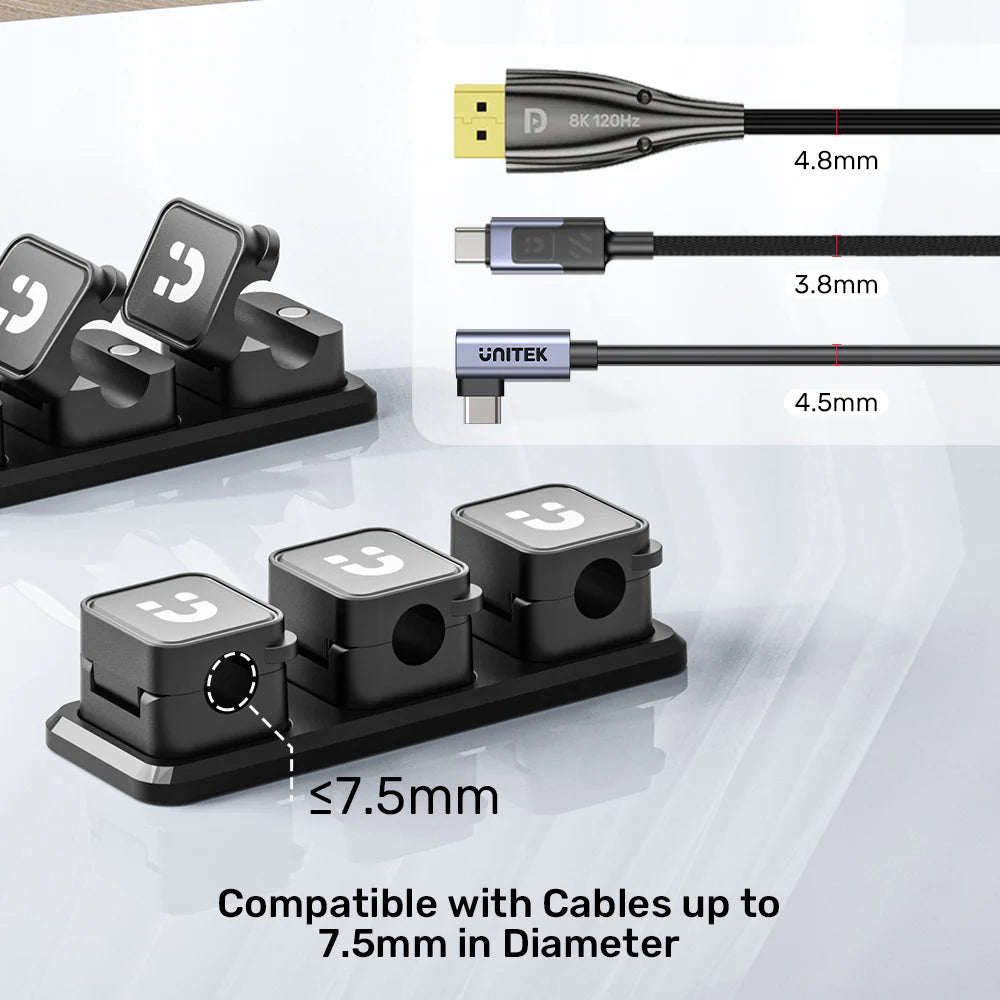 Unitek T1117ABK01 SnapHold Magnetic Cable Clips with Base