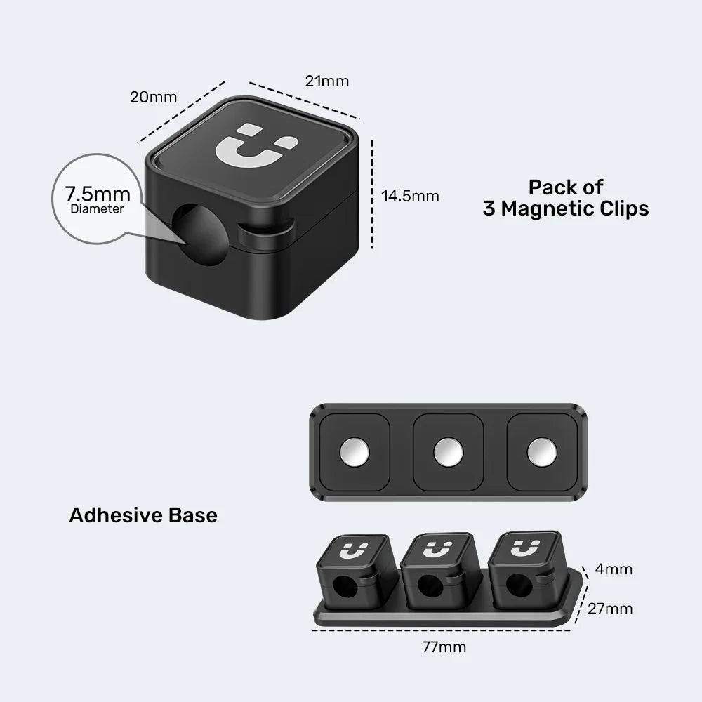 Unitek T1117ABK01 SnapHold Magnetic Cable Clips with Base