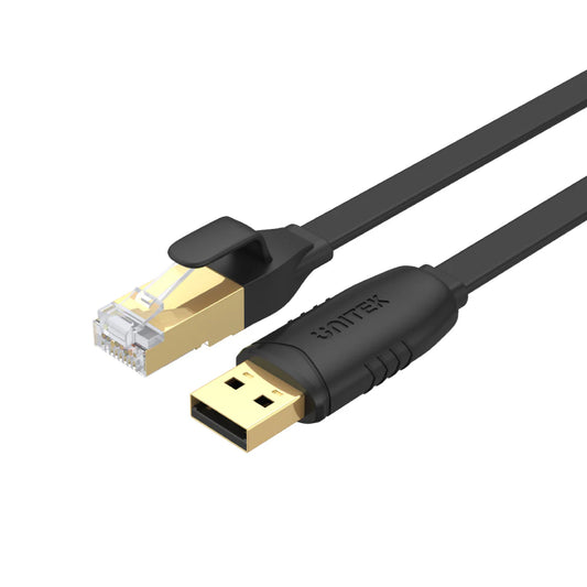 Buy Unitek Y-SP02001B USB 2.0 to RJ45 Console Rollover Flat Cable 1.8m from Vmart in Pakistan