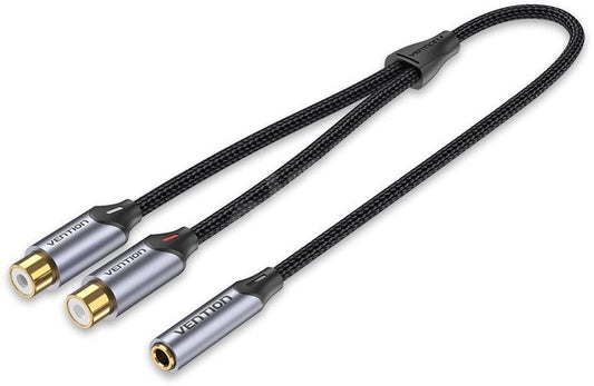 Buy Vention BCOHY Braided 3.5mm Female to 2-Female RCA Audio Cable from Vmart in Pakistan