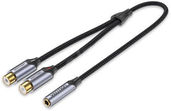 Vention BCOHY Braided 3.5mm Female to 2-Female RCA Audio Cable