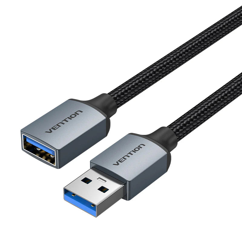 Vention CBLHI Cotton Braided USB 3.0 Type A Male to Female Extension Cable Gray 3m