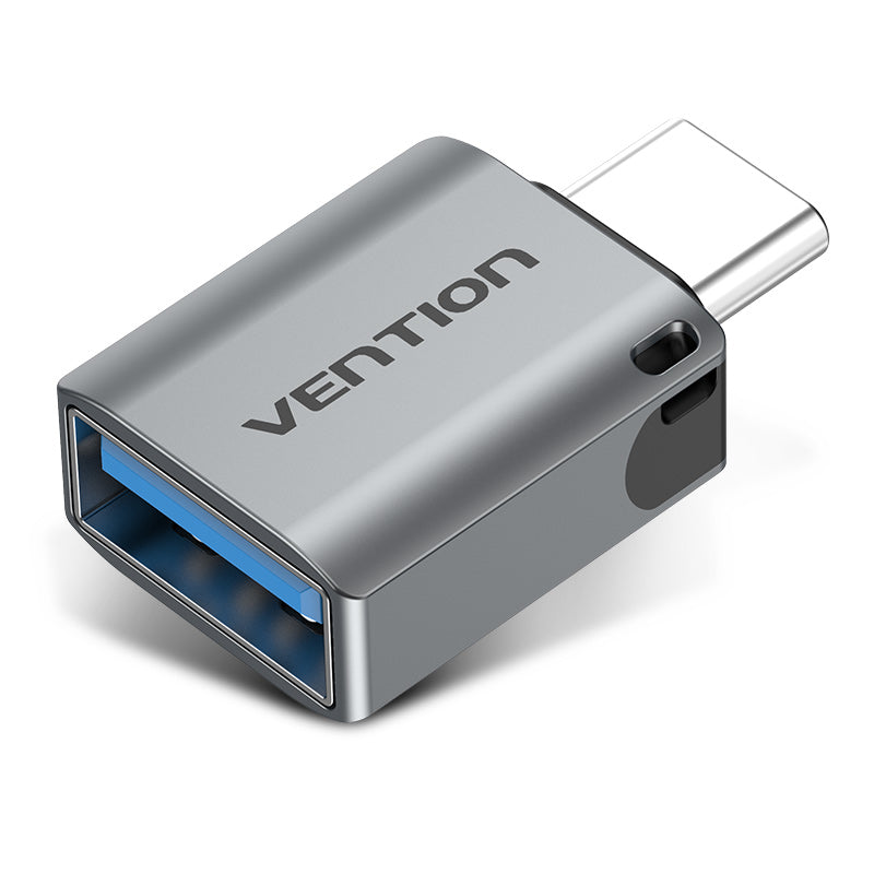 Vention CDQHO USB-C Male to USB 3.0 Female OTG Adapter Gray Aluminum Alloy Type