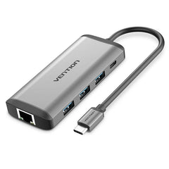 Vention CNDHB Type-C to HDMI/USB3.0*3/RJ45/TF/SD/PD Converter