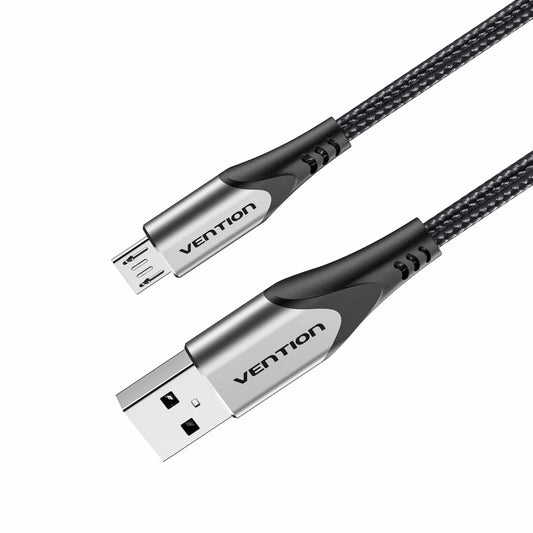 Buy Vention COAHF Cotton Braided USB 2.0 A Male to Micro-B Male 3A Cable Gray 1m from Vmart in Pakistan
