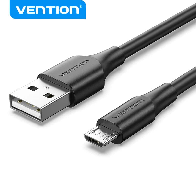 Vention CTIBF USB 2.0 A Male to Micro-B Male 2A Cable Black 1m