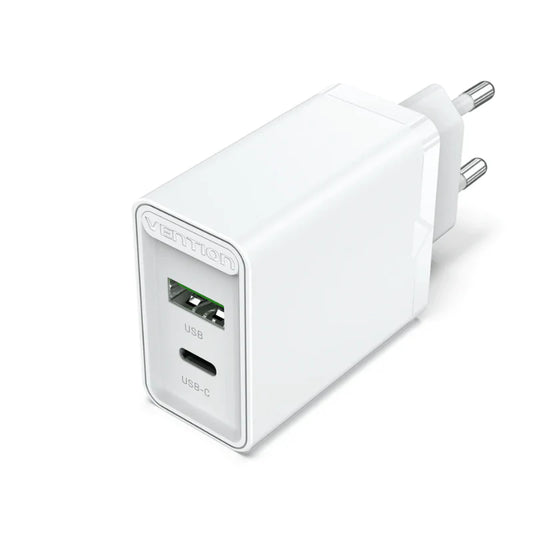 Buy Vention FBBW0 Two Port USB(A+C) Wall Charger (18W/20W) EU Plug White from Vmart in Pakistan