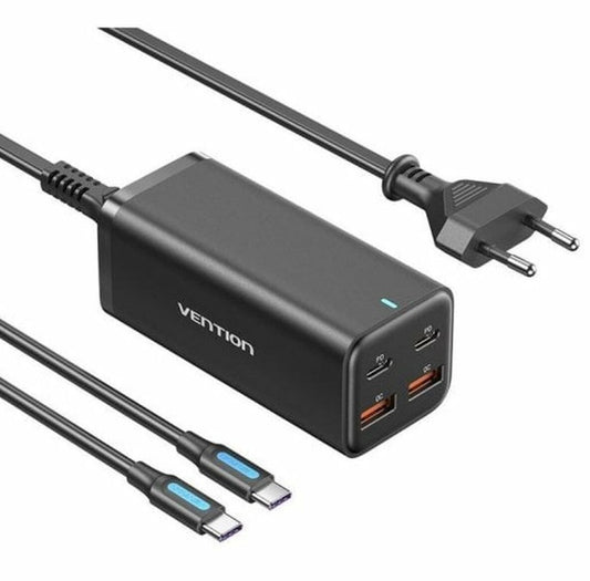 Buy Vention FBSBG 4-Port USB (C+C+A+A) GaN Charger (100W/100W/18W/18W) EU Black from Vmart in Pakistan