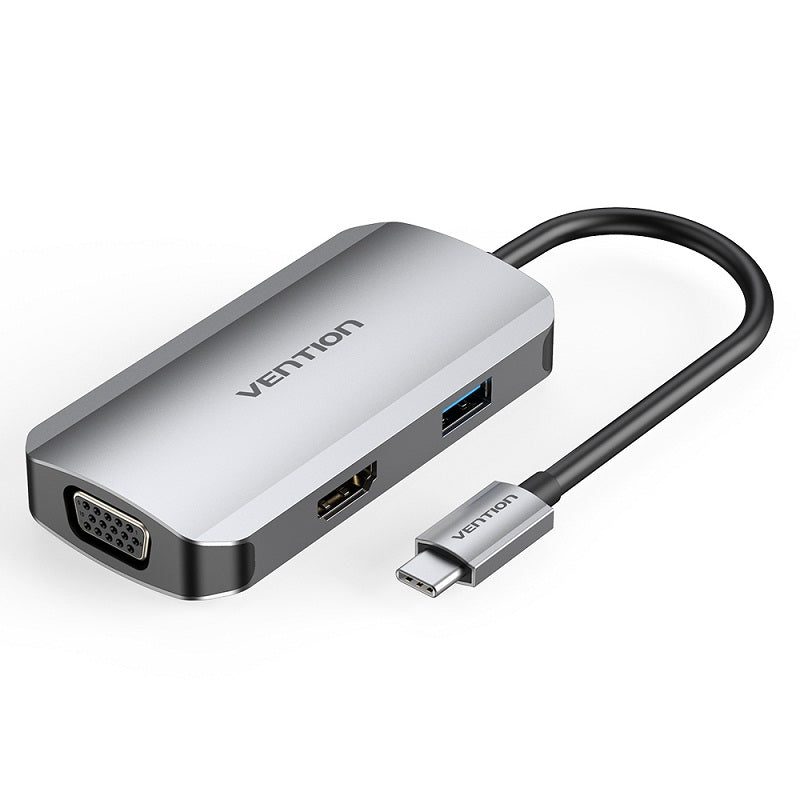 Vention TOAHB Multi-function USB-C 4-in-1 Docking Station Aluminum Alloy Type