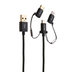 Verbatim 65385 3-in-1 microUSB / Lightning / Type C to USB-A Cable 120CM