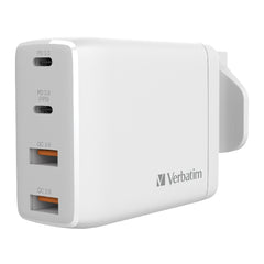 Verbatim 4 Port 100W PD 3.0 &amp; QC 3.0 GaN USB Charger - White