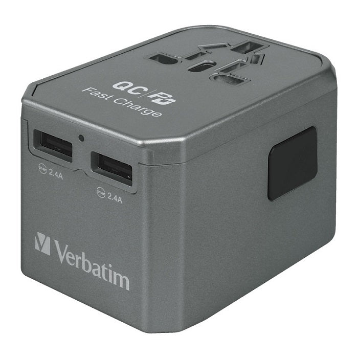 Verbatim 66198 4 Ports QC/PD Travel Adapter - 40W