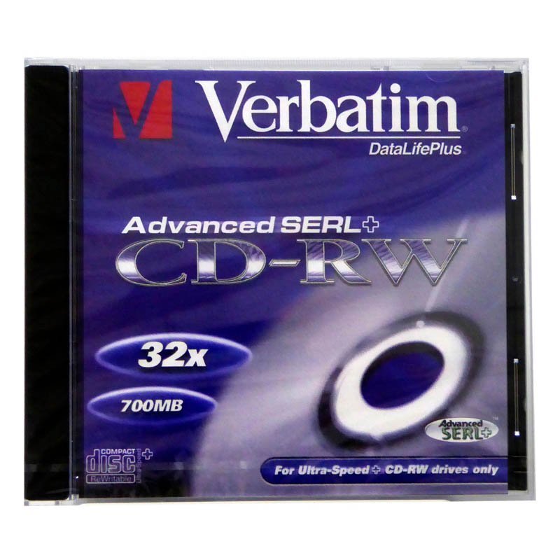 Verbatim 43243 Cd-rw 32x 700mb Regrabable Jewel Box 1pk