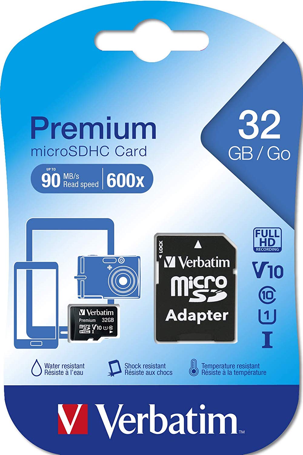 Verbatim 44083 32GB Premium microSDHC Memory Card with Adapter