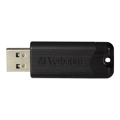 Verbatim 49319 128GB PinStripe USB 3.0 Flash Drive - Black