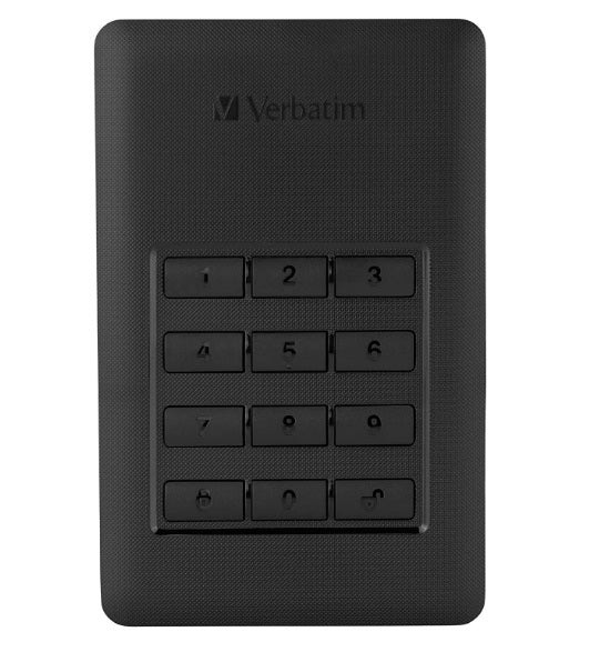 Verbatim 53403 2TB Store 'n' Go Secure Portable HDD with Keypad Access - Black