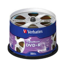 Verbatim 62141 DVD+R 4.7GB 16X Digital Movie 50pk Spindle