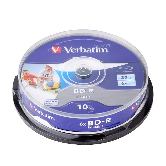 Verbatim 64099 BD-R 25GB 6X Wide Inkjet Printable Spindle 10pk