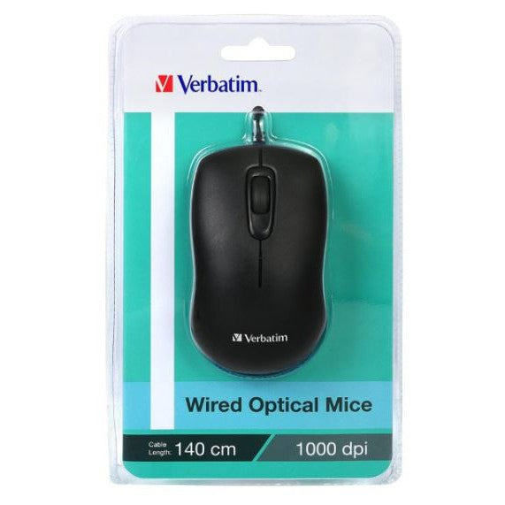 Verbatim Wired Optical Mouse - Black