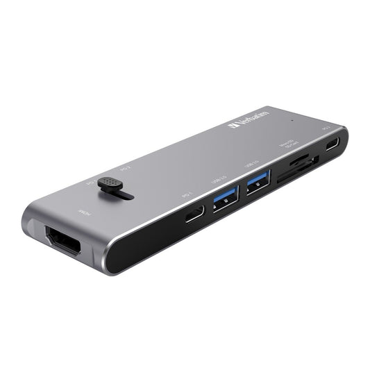 Buy Verbatim 66317 Type C Hub Dual C (Retractable) with HDMI, Type Cx2, USB 3.0x2, SD, MicroSD from Vmart in Pakistan