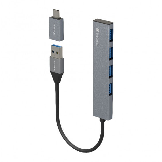 Verbatim 66627 4-in-1 USB 3.1 Hub with Type C Adaptor