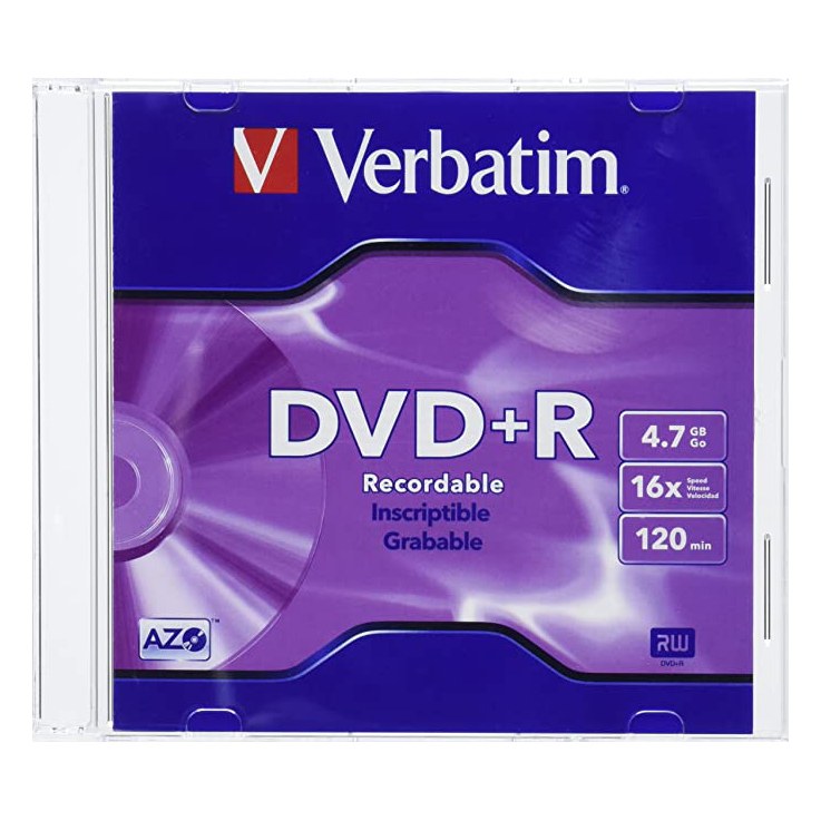 Verbatim 95059 DVD+R 16X Slim Case 20pk