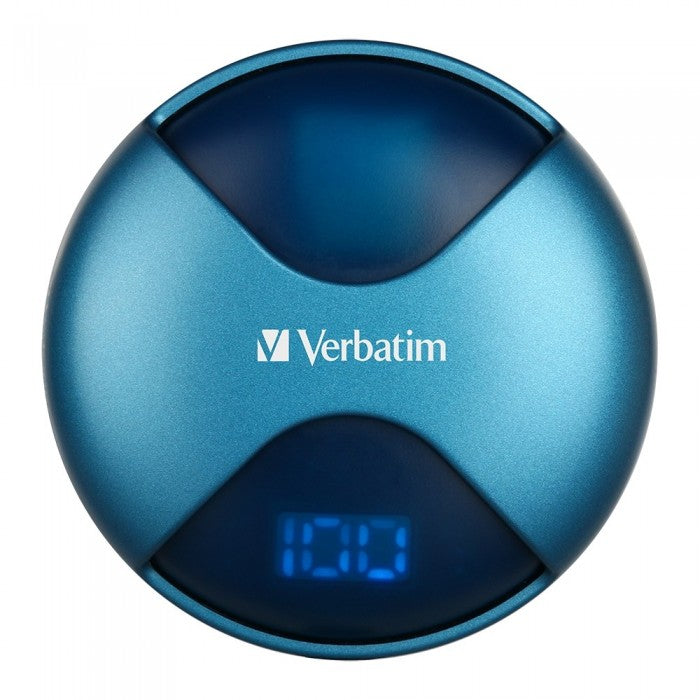 Verbatim Bluetooth 5.0 IPX6 Truly Wireless Earbuds With Digital Charging Case - Blue