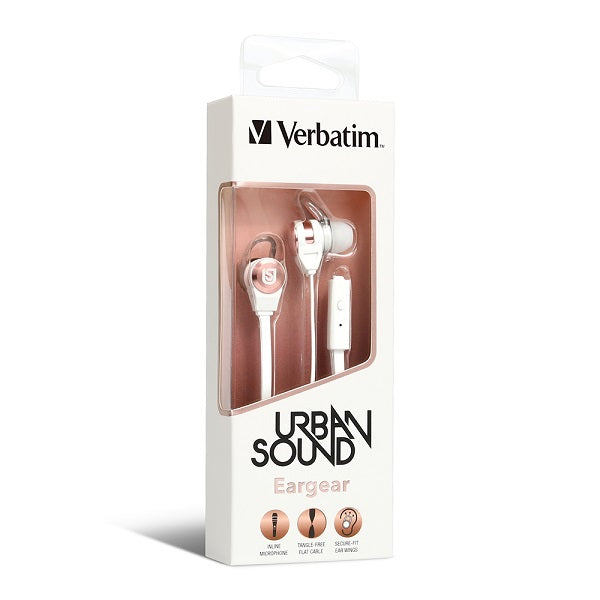 Verbatim 66121 In Ear Headphones - White/Rose Gold