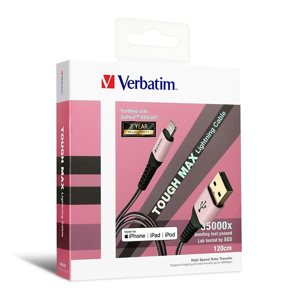 Verbatim 65858 Lightning Cable With Kevlar 120cm Rose Gold