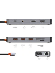 WiWU CB011 Cyber Multifunctional 11-in-1 Type C Hub