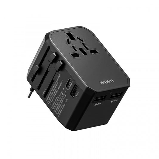 Buy WiWU UA-304 4 In 1 Universal Plug Adapter - Black from Vmart in Pakistan