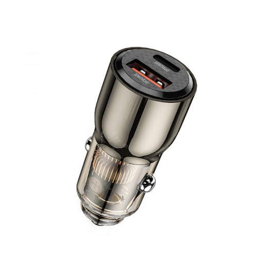 Buy WiWU WI-QC012 95W PD+QC Kirsite Geek Fast Car Charger USB+TYPE C - Transparent Black from Vmart in Pakistan