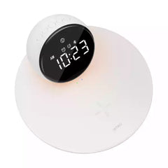 WiWU WI-W017 15W Wireless Charger With Digital Alarm Clock And Bluetooth Speaker - White