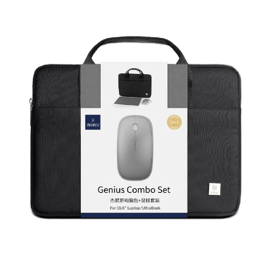 Buy WiWU Genius Combo Set 3 in 1 Sets Laptop Bag Mouse & Mouse Pad 14" Black Vmart in Pakistan